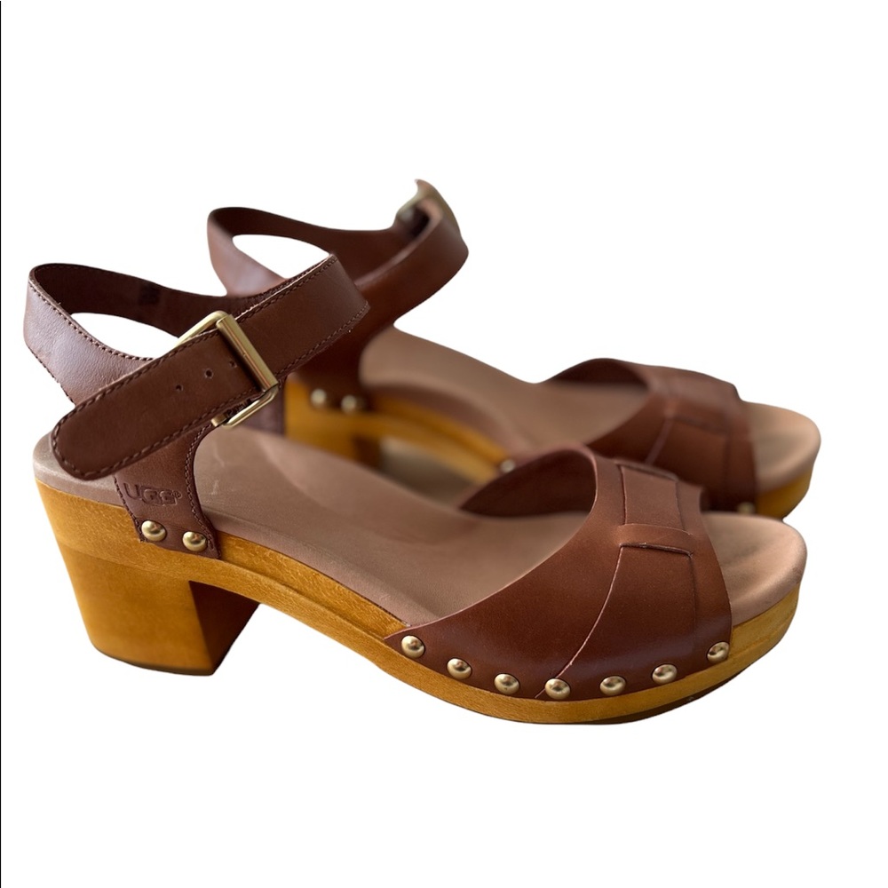 UGG wooden leather clogs